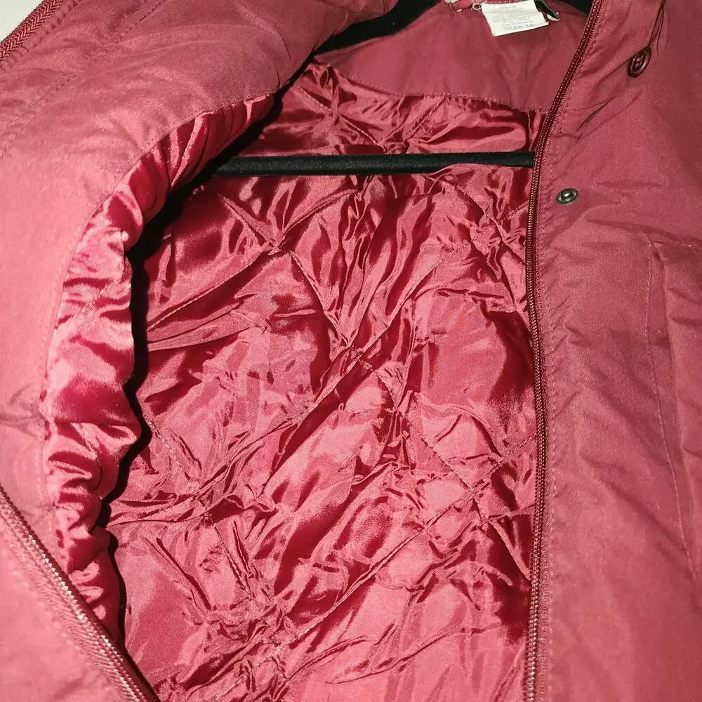Tudor Court Puffer Jacket Womens M Red Warm full Zip Insulated winter outdoors - Picture 10 of 12